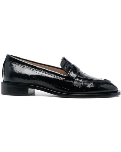 Stuart Weitzman Palmer Sleek Loafers Met Reliëf - Zwart