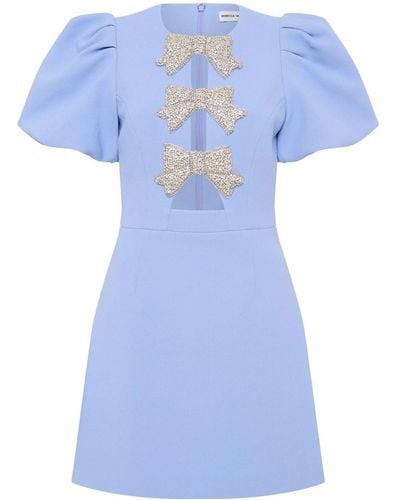 Rebecca Vallance Juliana Bow-detail Minidress - Blue