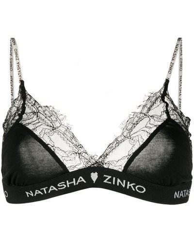 Natasha Zinko Lace Triangle Bra - Black