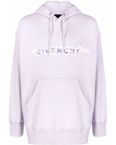 Givenchy Barbed Wire Printed Hoodie - Purple