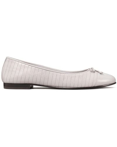 Tory Burch Quilted Ballerina Shoes - White