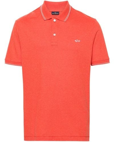 Paul & Shark Logo-patch Cotton Polo Shirt - Red