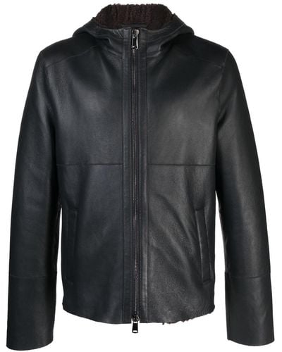 S.w.o.r.d 6.6.44 Hooded Leather Jacket - Black