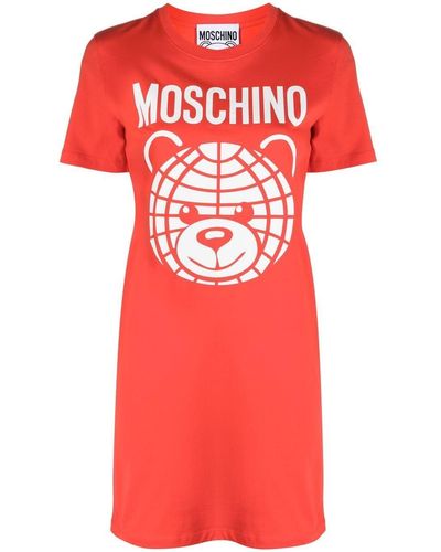 Moschino ロゴ Tシャツワンピース - レッド
