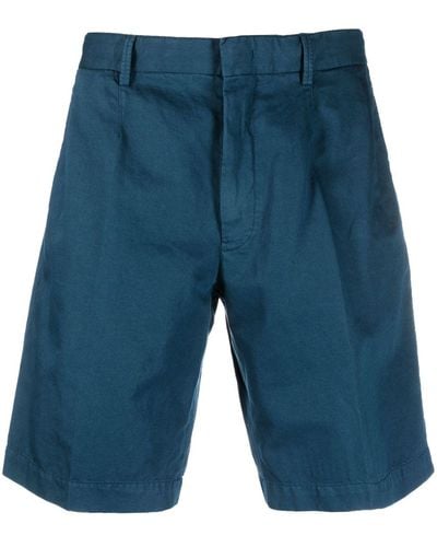 Zegna Halbhohe Chino-Shorts - Blau