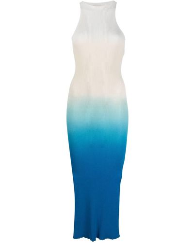 Ssheena High-neck Knitted Dress - Blue