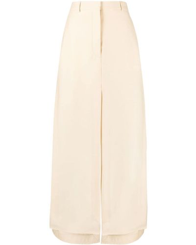 Lanvin A-line Slit Maxi Skirt - Natural