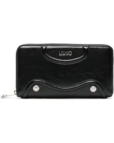 Liu Jo Crinkled Zip-up Wallet - Black