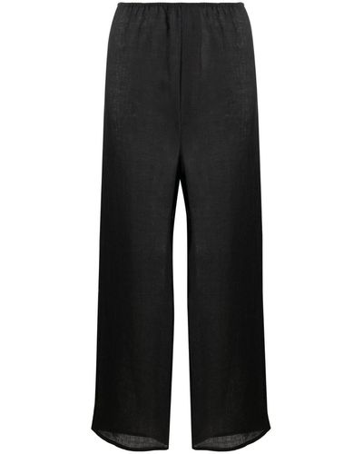 Baserange Domond Wide-leg Linen Pants - Black