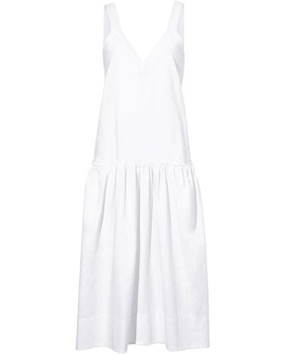 Proenza Schouler Sasha V-neck Midi Dress - White