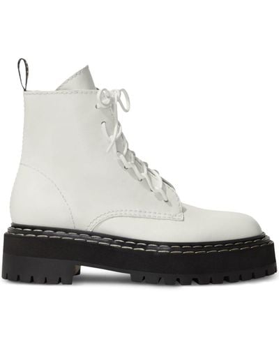 Proenza Schouler Combat Leather Boots - White