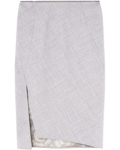 Versace Asymmetric-hem Pencil Skirt - White