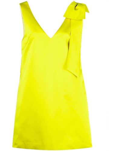 P.A.R.O.S.H. Bow-detail Sleeveless Dress - Yellow
