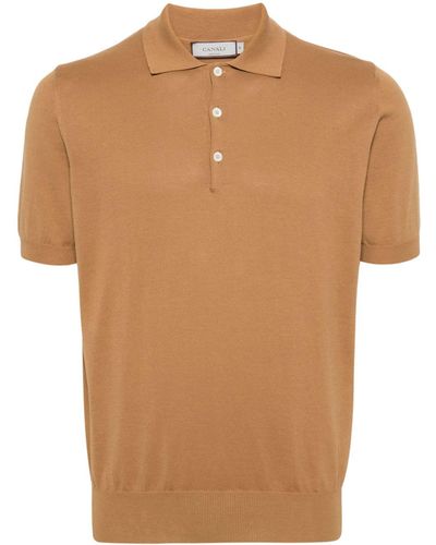 Canali Textured Cotton Polo, Polos