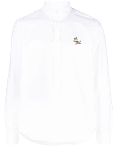 Maison Kitsuné Camicia con applicazione - Bianco
