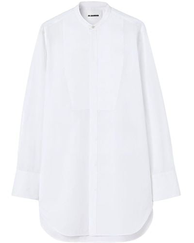 Jil Sander Collarless Cotton Shirt - White