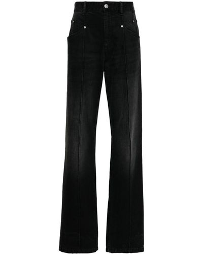 Isabel Marant Madege Straight-Leg-Jeans mit hohem Bund - Schwarz