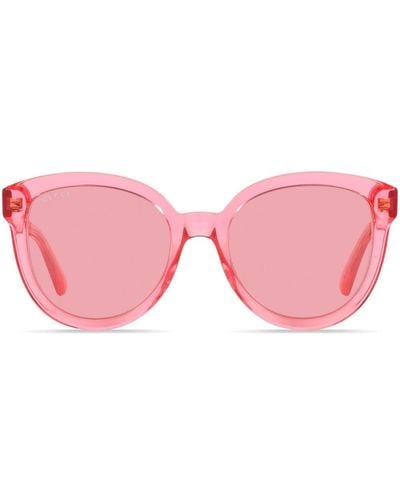 Gucci Sonnenbrille mit rundem Gestell - Pink