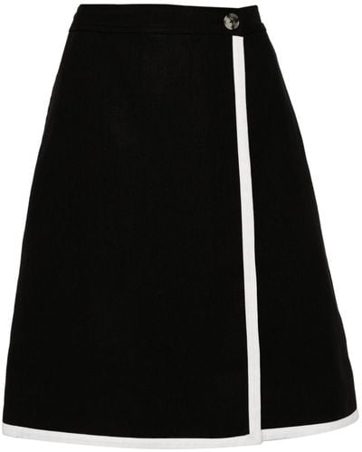 Paul Smith Linen Wrap Skirt - Zwart
