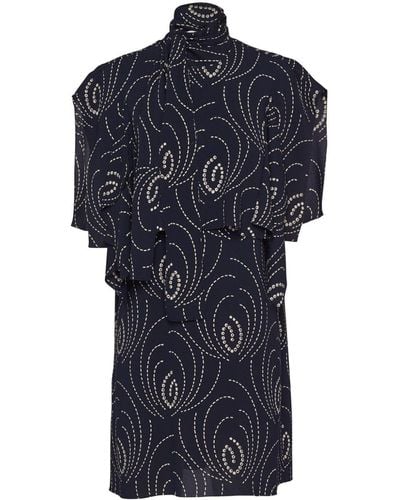 Prada Kleid mit abstraktem Print - Blau