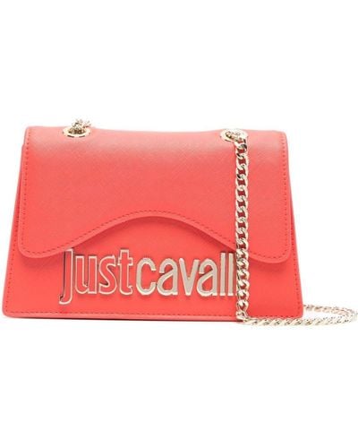 Just Cavalli Logo Lettering Shoulder Bag - Red