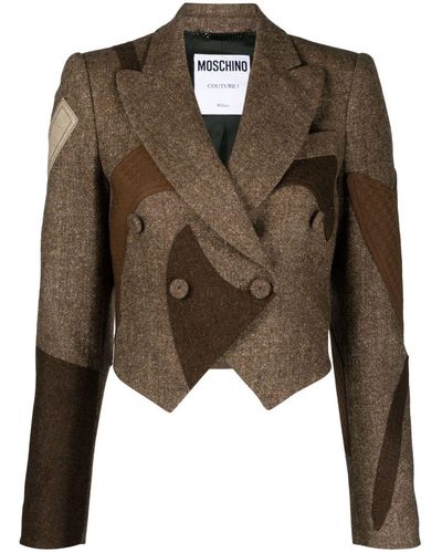 Moschino Panelled Wool Blazer - Green