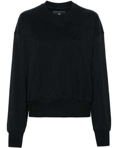 Y-3 Sweatshirt mit Logo-Print - Schwarz