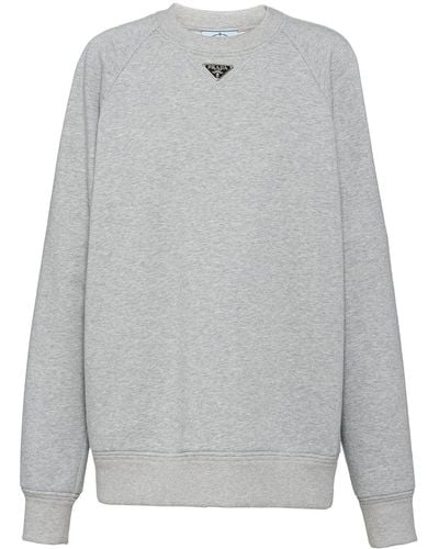 Prada Triangle-logo Sweatshirt - Grey