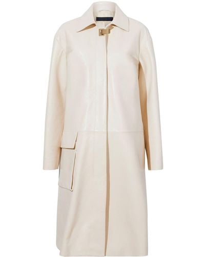 Proenza Schouler Billie Lacquered Leather Coat - White