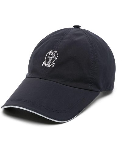 Brunello Cucinelli Cappello da baseball con ricamo - Blu