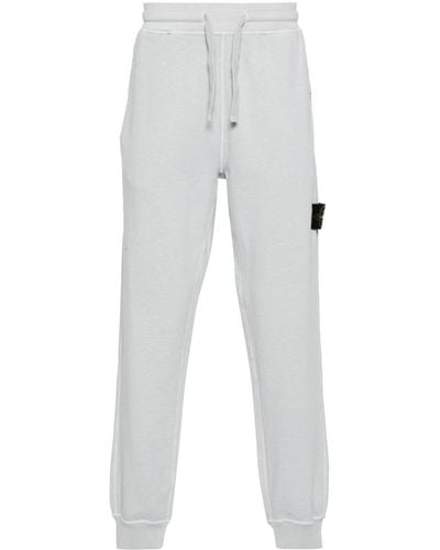 Stone Island Pantalon de jogging à patch logo - Blanc