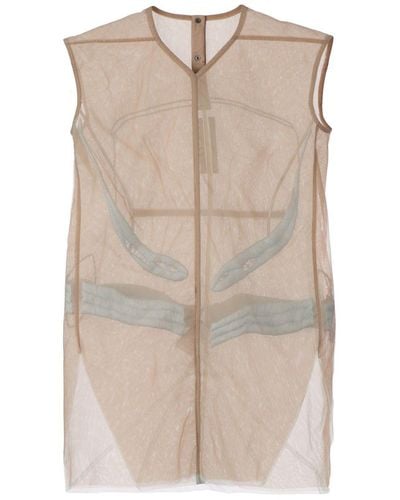 Rick Owens Semi-transparentes Kleid mit Verzierungen - Natur
