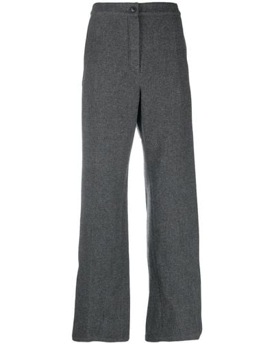 Yves Salomon High-waisted Wool Pants - Gray