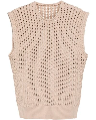 JNBY Knitted Crew-neck Vest Top - Natural