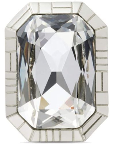 Versace Greca Quilting Ring mit Kristallverzierung - Grau