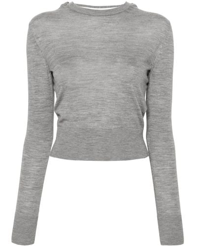Jacquemus Le Pull Rica Scarf-detail Jumper - Grey