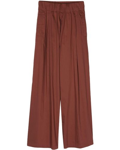 Semicouture Pleated Palazzo Trousers - Red