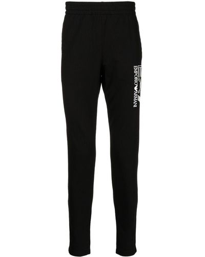 EA7 Pantalones de chándal con logo estampado - Negro