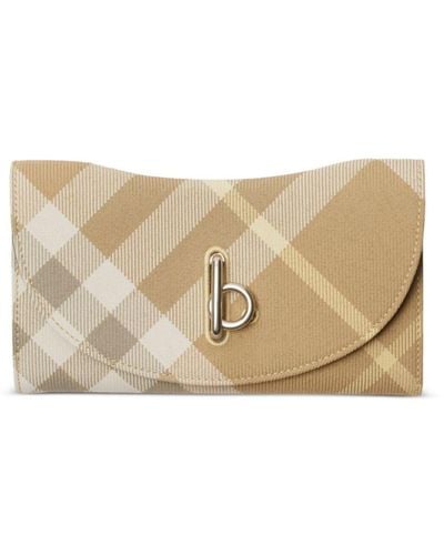 Burberry Rocking Horse Checked Wallet - Natural