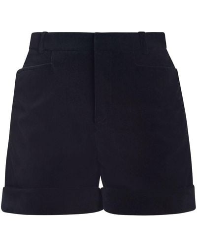 Tom Ford Turn-up High-waisted Shorts - Blue