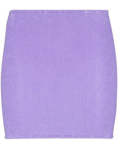 Hunza G Fitted Knit Mini Skirt - Purple