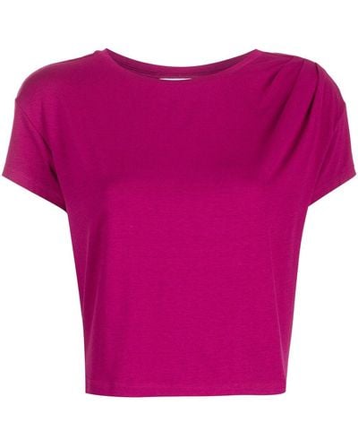 Marchesa Cropped-T-Shirt mit rundem Ausschnitt - Rot