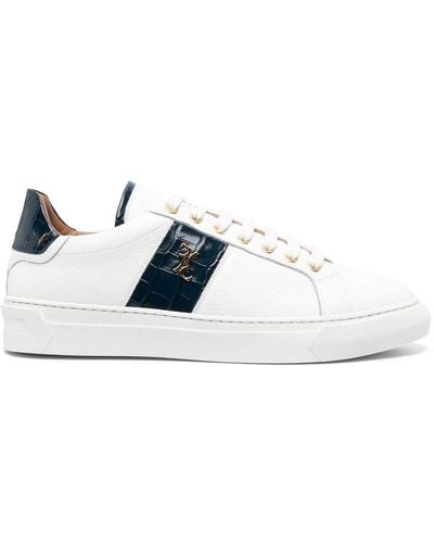 Billionaire Logo-embellished Leather Sneakers - White