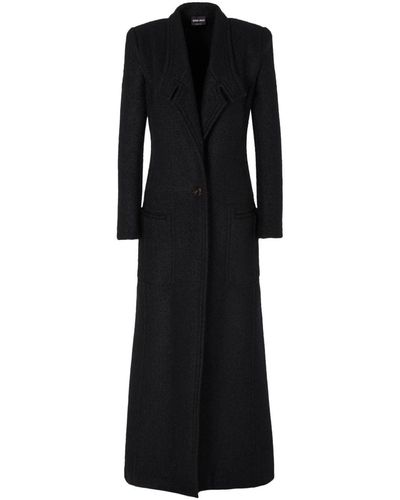 Black Giorgio Armani Coats for Women | Lyst