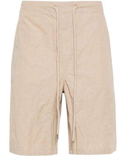 Destin Drawstring-waistband Cotton Shorts - Natural