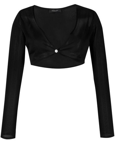 Versace Medusa Cropped-Cardigan mit Knöpfen - Schwarz