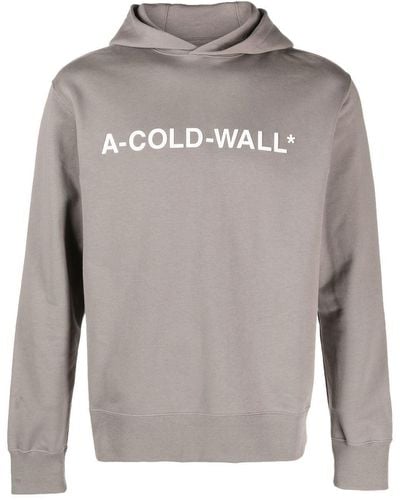 A_COLD_WALL* Essential Hoodie mit Logo-Print - Grau