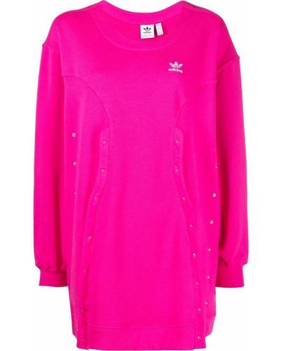 adidas Sweatshirtkleid mit Logo-Print - Pink
