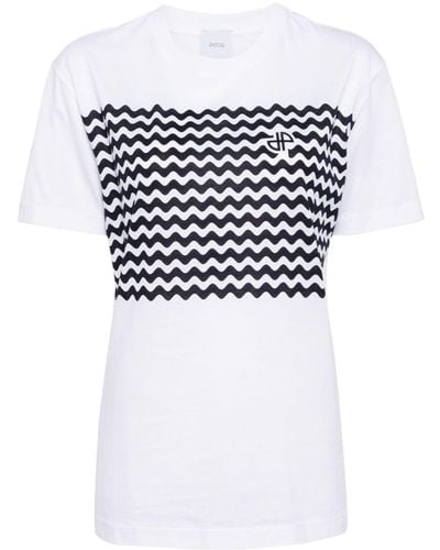 Patou T-Shirt mit Zickzackmuster - Weiß