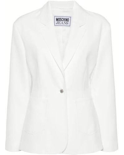Moschino Jeans Notched-lapels Single-breasted Blazer - White